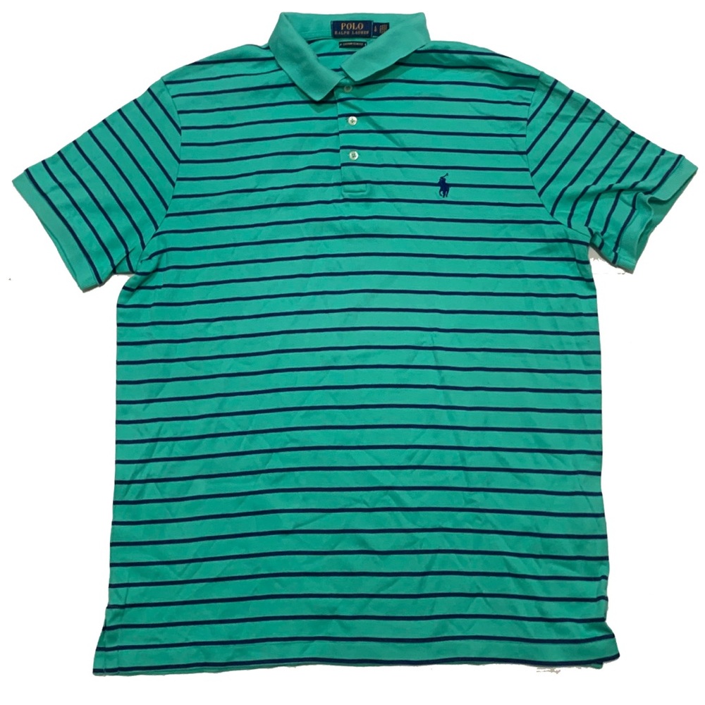 Polo by Ralph Lauren Men's Green Striped Shirt